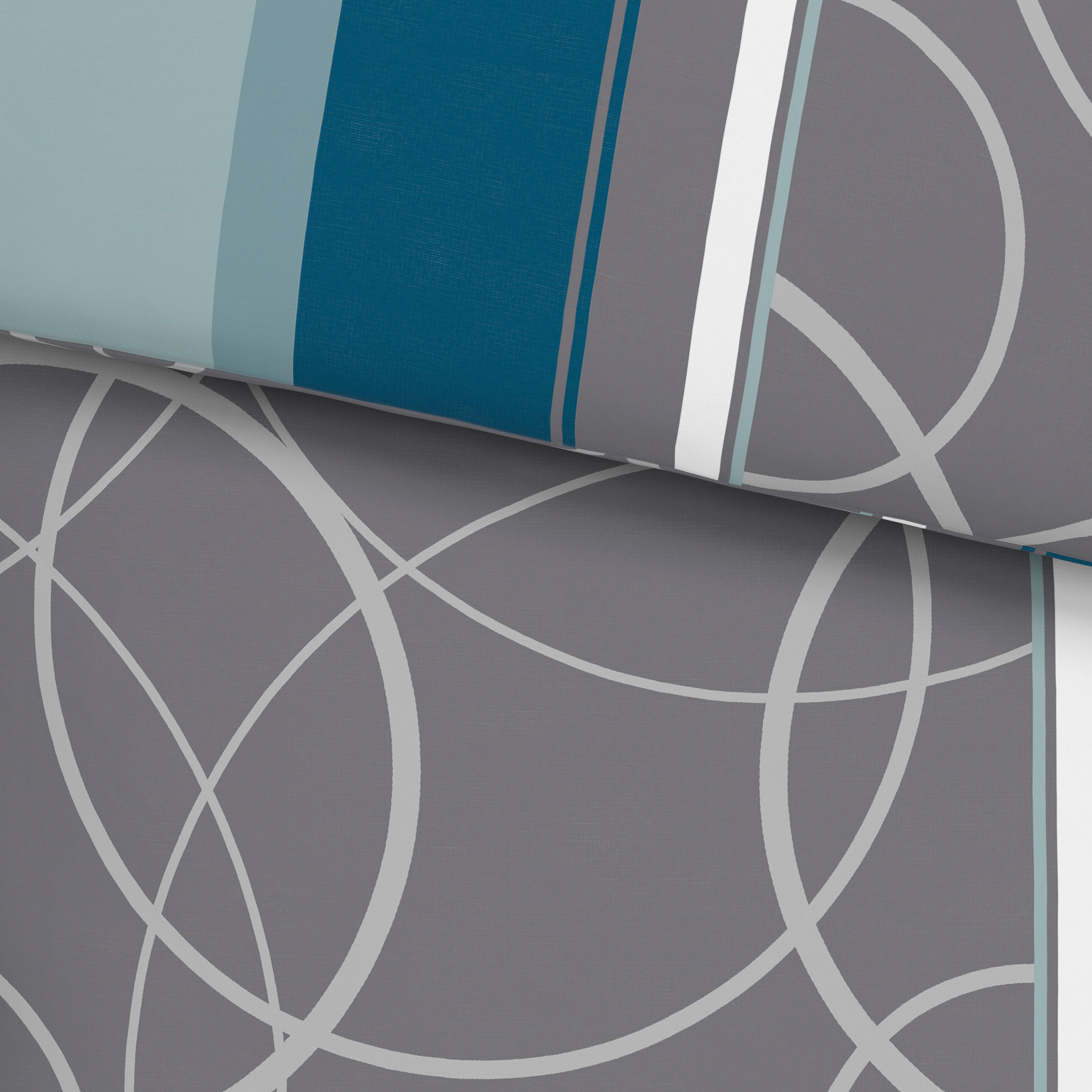 Bettwäsche 140x200 Cm Liv Mikrofaser Grau/türkis - Türkis/Grün, MODERN, Textil - Luca Bessoni