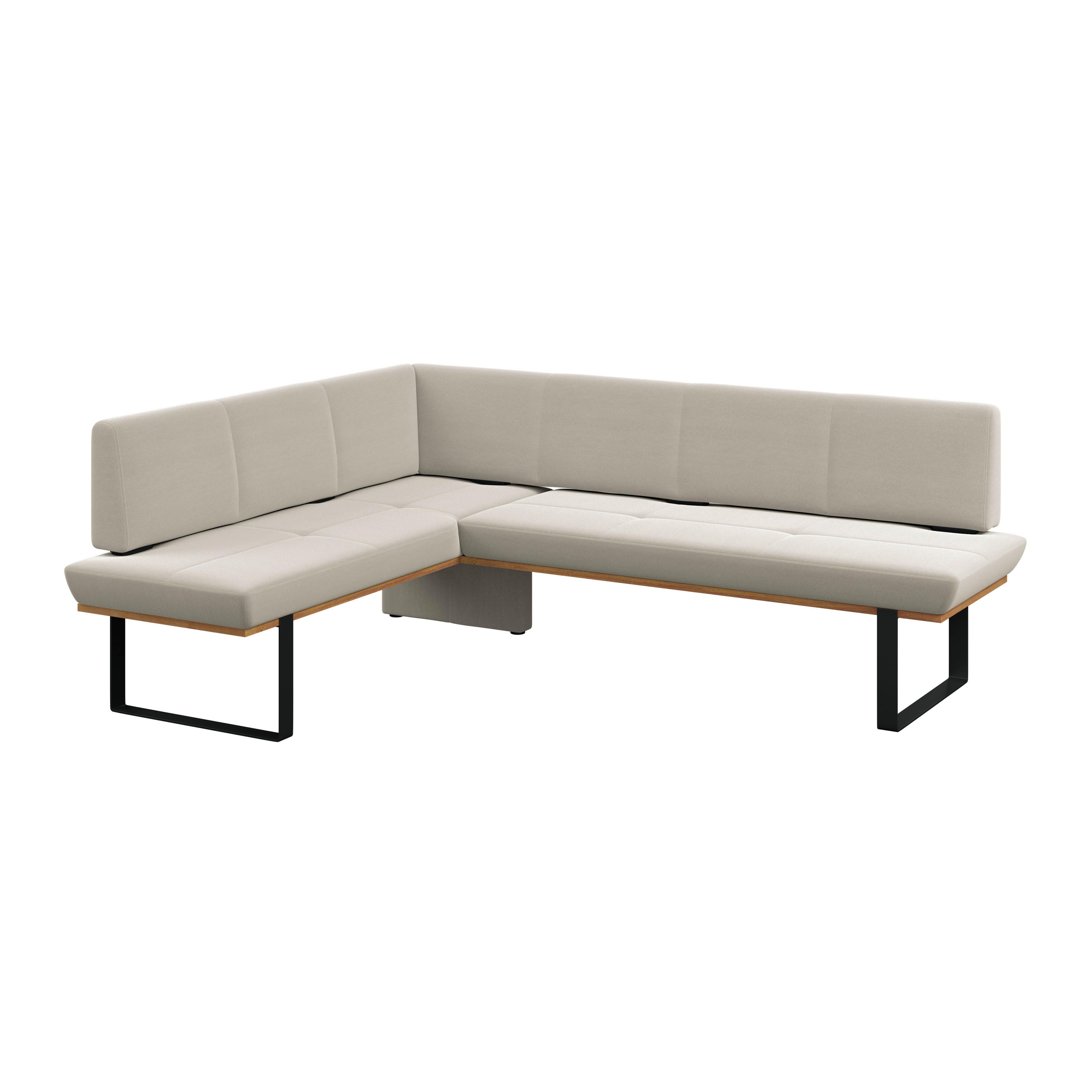 Eckbank Tristan Webstoff beige,S:175x245cm - Beige/Schwarz, MODERN, Holz/Textil (175/245cm) - James Wood