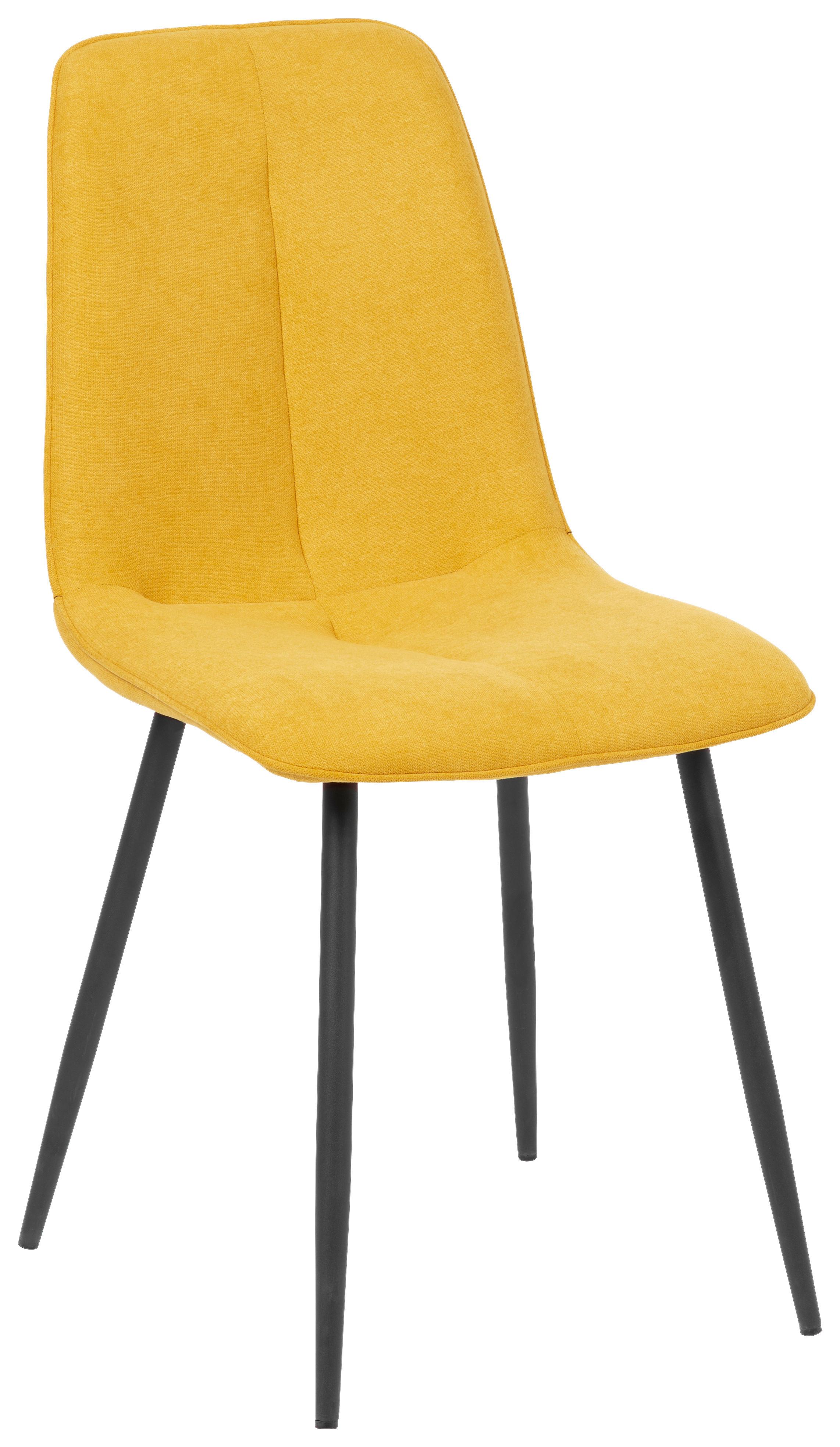 Stuhl Lago Gelb Gepolstert Lago - Gelb/Schwarz, MODERN, Holz/Textil (47/87/58cm) - P & B