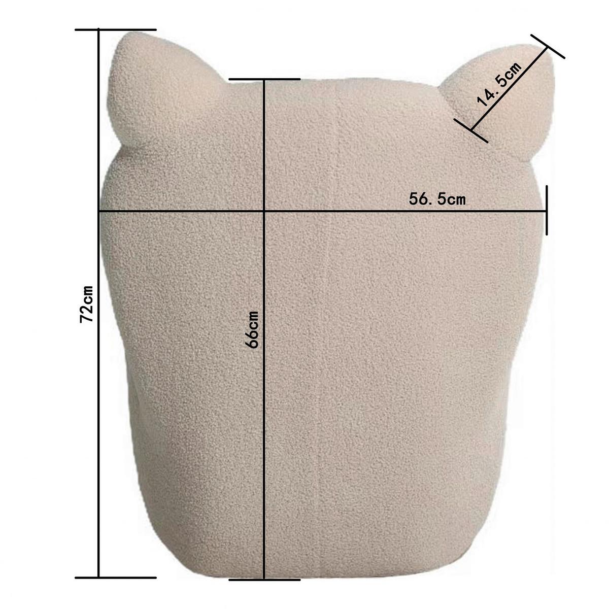 Křeslo KITTI, bílá tkanina TEDDY - bílá, Romantický / Rustikální, dřevo/textil (59/40/72cm) - Prenneis