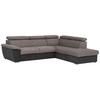 Ecksofa Mit Schlaffunktion Antero Und Bettkasten Grau - Chromfarben/Schwarz, Design, Textil (262/216cm) - Livetastic