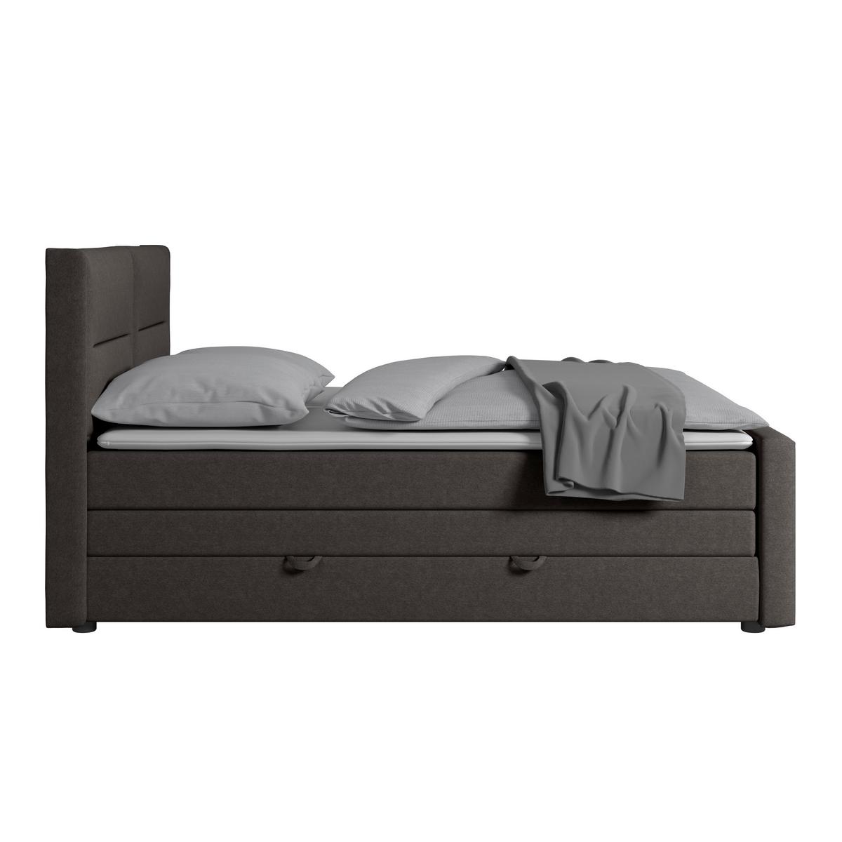 Boxspringbett Mit Bettkasten Kyoto Anthrazit 180x200 - Anthrazit, MODERN, Holz/Kunststoff (180/200cm) - MID.YOU