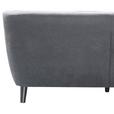 Dreisitzer-Sofa Monaco, Mikrofaser - Dunkelgrau/Schwarz, MODERN, Textil (181/82/85cm) - Luca Bessoni