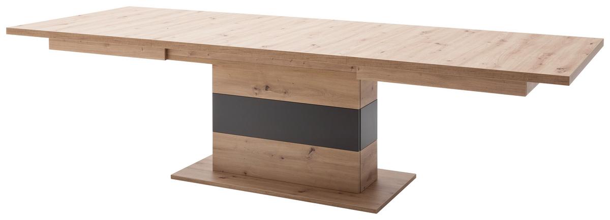 Esstisch ausziehbar Meran 180-280x100 cm Eichefarben - Eichefarben/Anthrazit, Design, Holzwerkstoff (180-280/100/77cm) - Livetastic