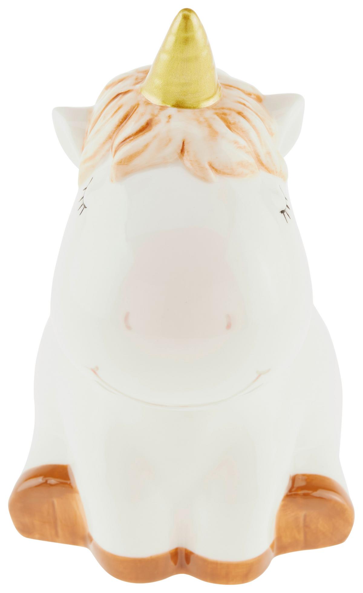 Dekoeinhorn Friederike - Braun/Weiß, MODERN, Keramik (13,6/10/17,5cm) - Luca Bessoni
