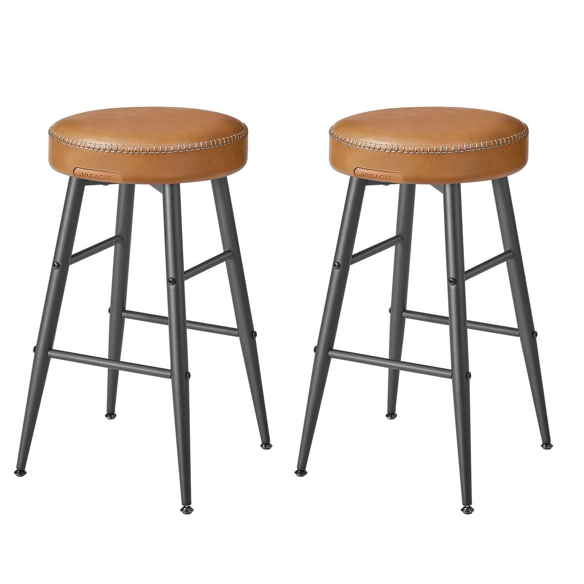 Barhocker-set Braun, Schwarz B: 49,5 Cm - Schwarz/Braun, MODERN, Textil/Metall (49,5/63/49,5cm) - MID.YOU