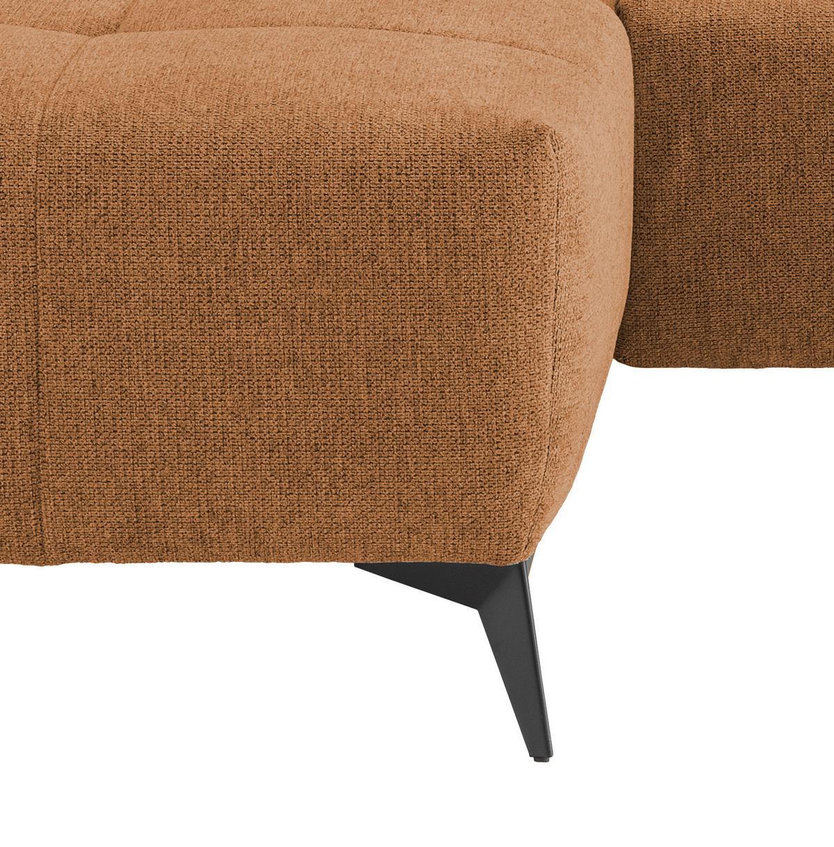 Ecksofa mit USB Anschluss Sano, Currygelb, S: 180x258 cm - Currygelb/Schwarz, MODERN, Textil (180/258cm) - Livetastic