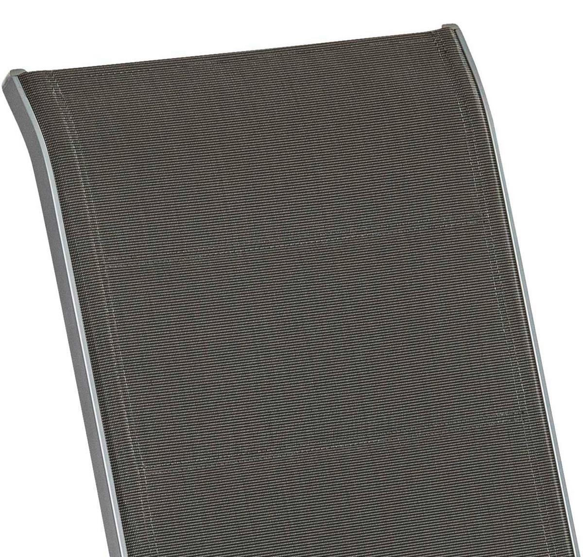 Gartensessel Stapelbar 2er Set Amalfi Di Lusso Metall/Textil - Anthrazit/Silberfarben, KONVENTIONELL, Textil/Metall (56,5/104/77cm) - Gardenson