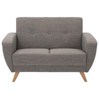 2-Sitzer-Sofa Jerry Rücken Echt Grau B: 136 cm - Naturfarben/Grau, Design, Textil (136/85/82cm) - Max Winzer