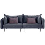Big Sofa Sing mit Kissen B: 262 cm Petrol Samt - Lila/Petrol, MODERN, Textil (262/91/115cm) - Luca Bessoni