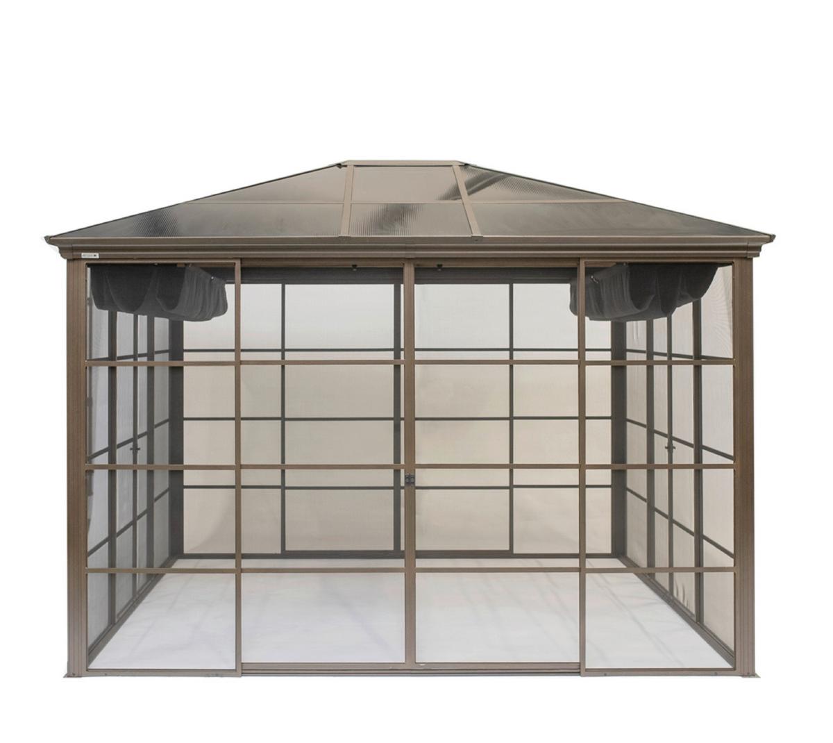 Pavillon Castel 362x297 cm wetterfest - Bronzefarben, Basics, Kunststoff/Metall (362/283/297cm)