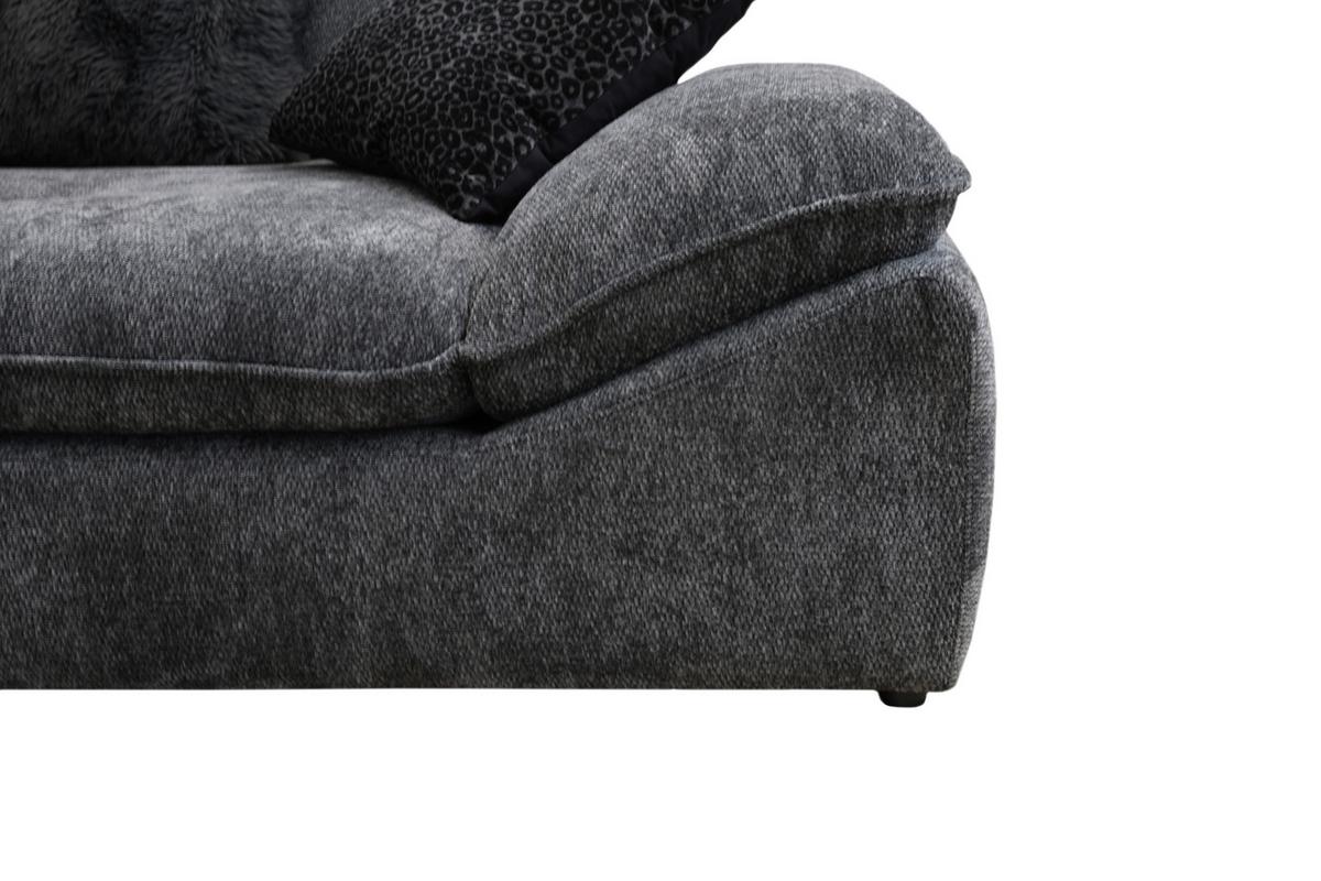 Sedačka DIUN, symetrická, antracitová, se 14 polštáři - šedá/černá, Trend, textil (278/278cm) - Luca Bessoni