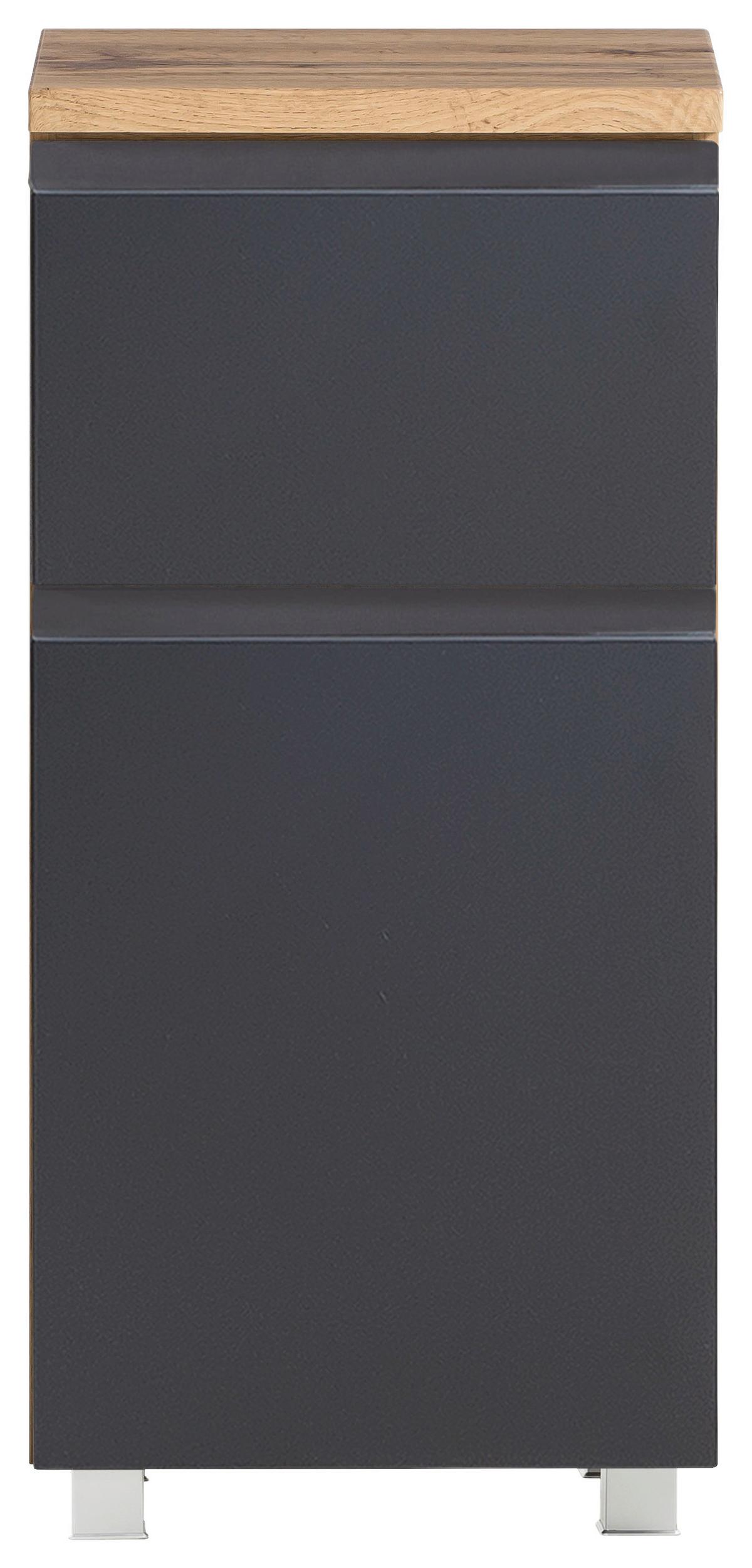 Unterschrank Varese B: 40 Cm Grau/eiche Wotan - Eiche Wotan/Grau, MODERN, Holzwerkstoff (40/79/35cm) - Held
