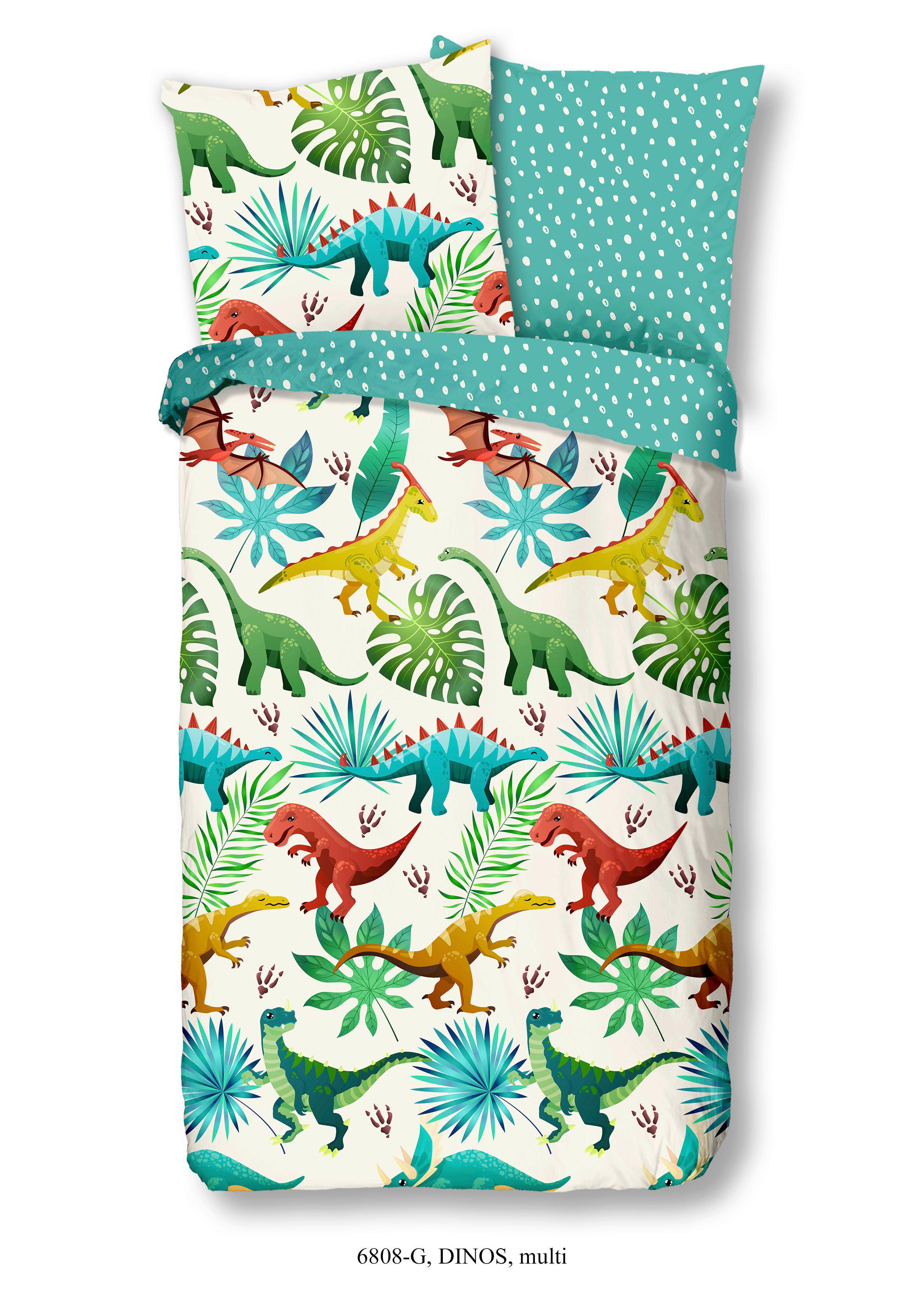 Kinderbettwäsche 140x200 Cm Dinos Renforce - Multicolor, Textil (140/200cm) - MID.YOU