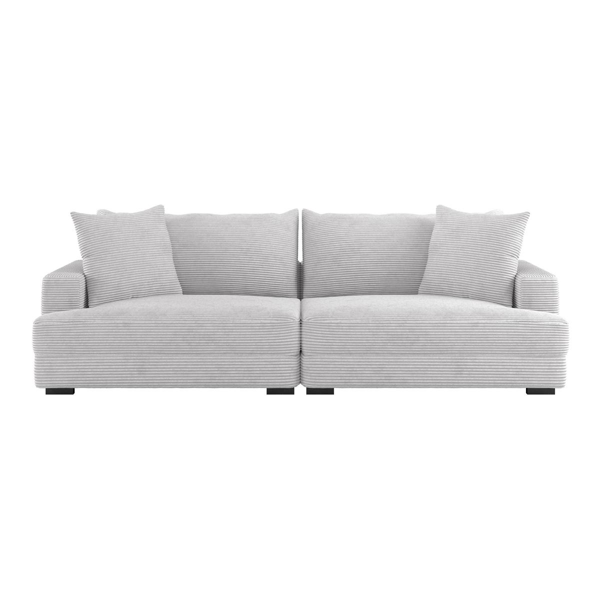 Big Sofa Pelle Mit Kissen B: 261 Cm Hellgrau - Wengefarben/Hellgrau, Trend, Textil (261/124cm) - Luca Bessoni