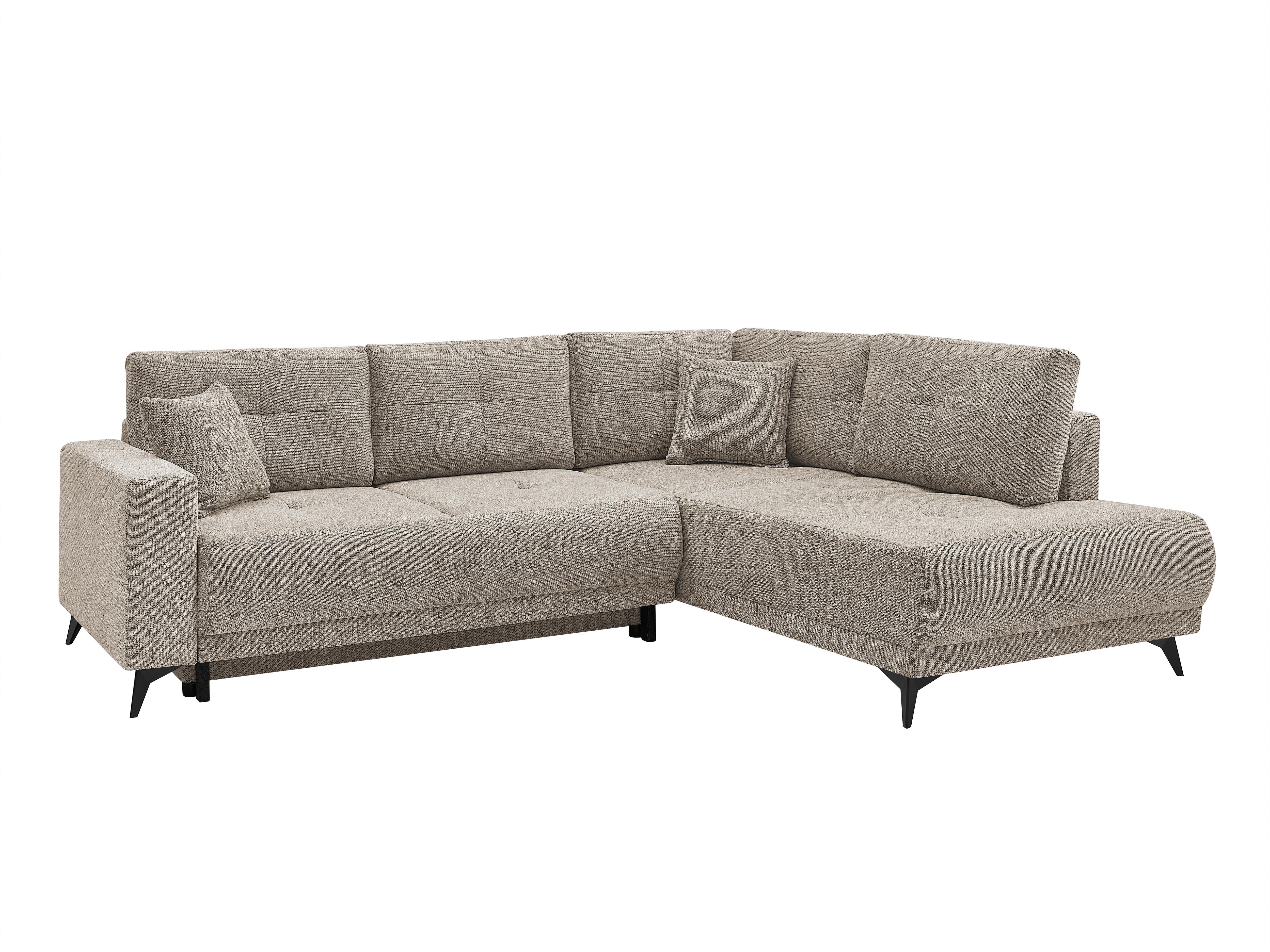 Rohová sedačka TEXAS, pravá, svetlohnedá - svetlohnedá/čierna, Konventionell, drevo (259/92cm) - Based