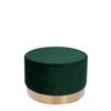 Pouf Samt Dunkelgrün/golden Dxh: Ca. 55x43 Cm - Dunkelgrün/Goldfarben, Basics, Holz/Holzwerkstoff (55/43cm) - Kayoom