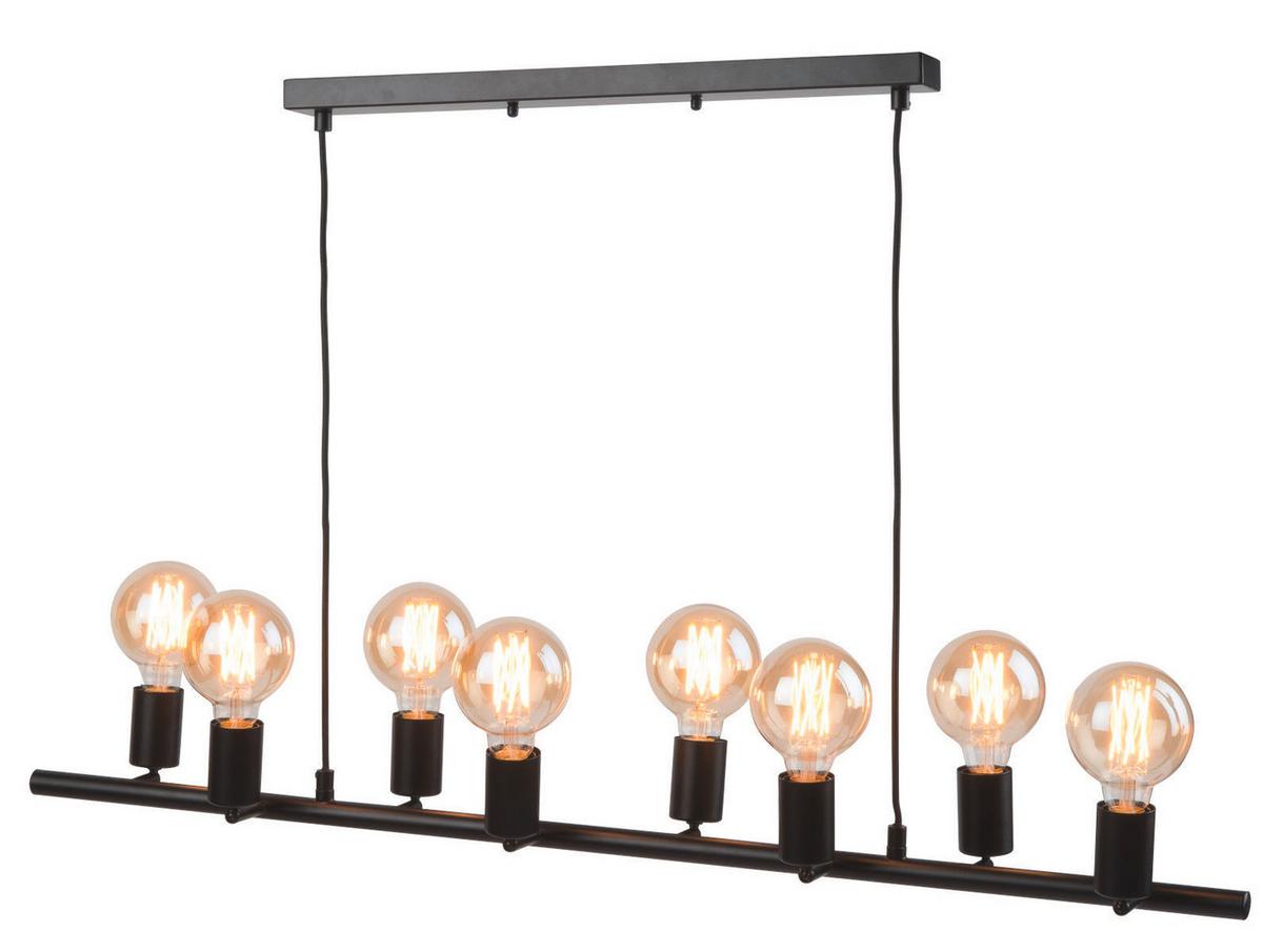 Hängeleuchte Miami H: 28-175cm 8-Flammig Höhenverstellbar - Schwarz, Design, Metall (105/28/28-175cm) - It's about Romi