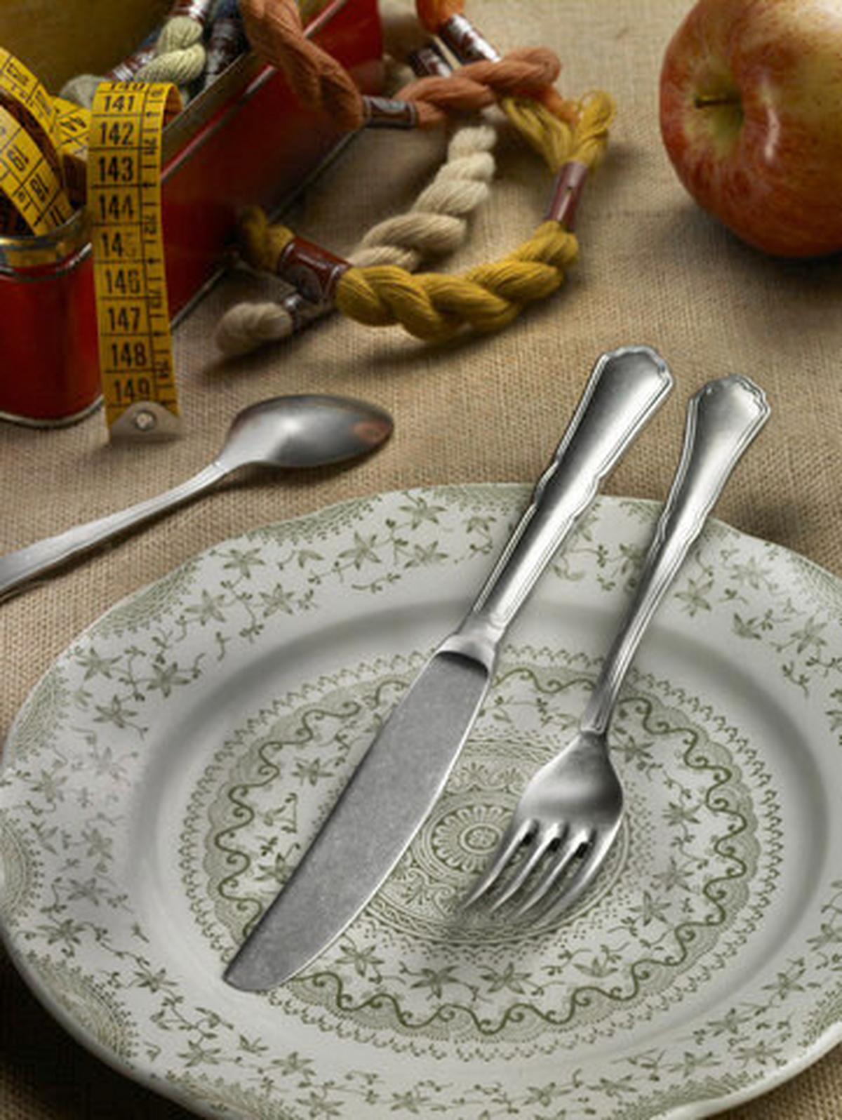 sada príborov SETTECENTO STONE WASHED - farba ušľachtilej ocele, Basics, kov (25,5/7/5,3cm) - Pintinox