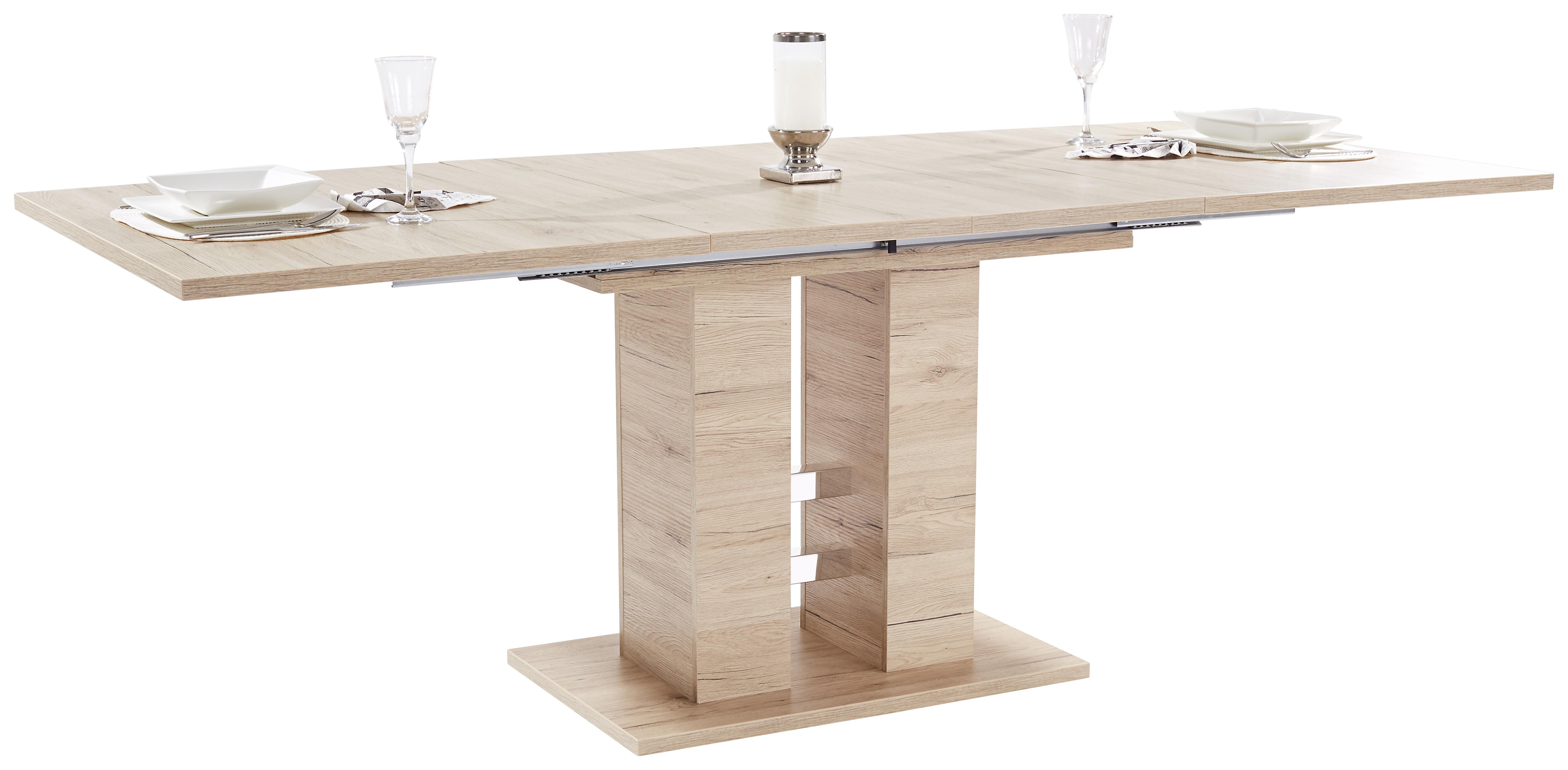 Výsuvný Jídelní Stůl Helena 140 Az - barvy dubu, Konvenční, kompozitní dřevo (140/76/90cm)