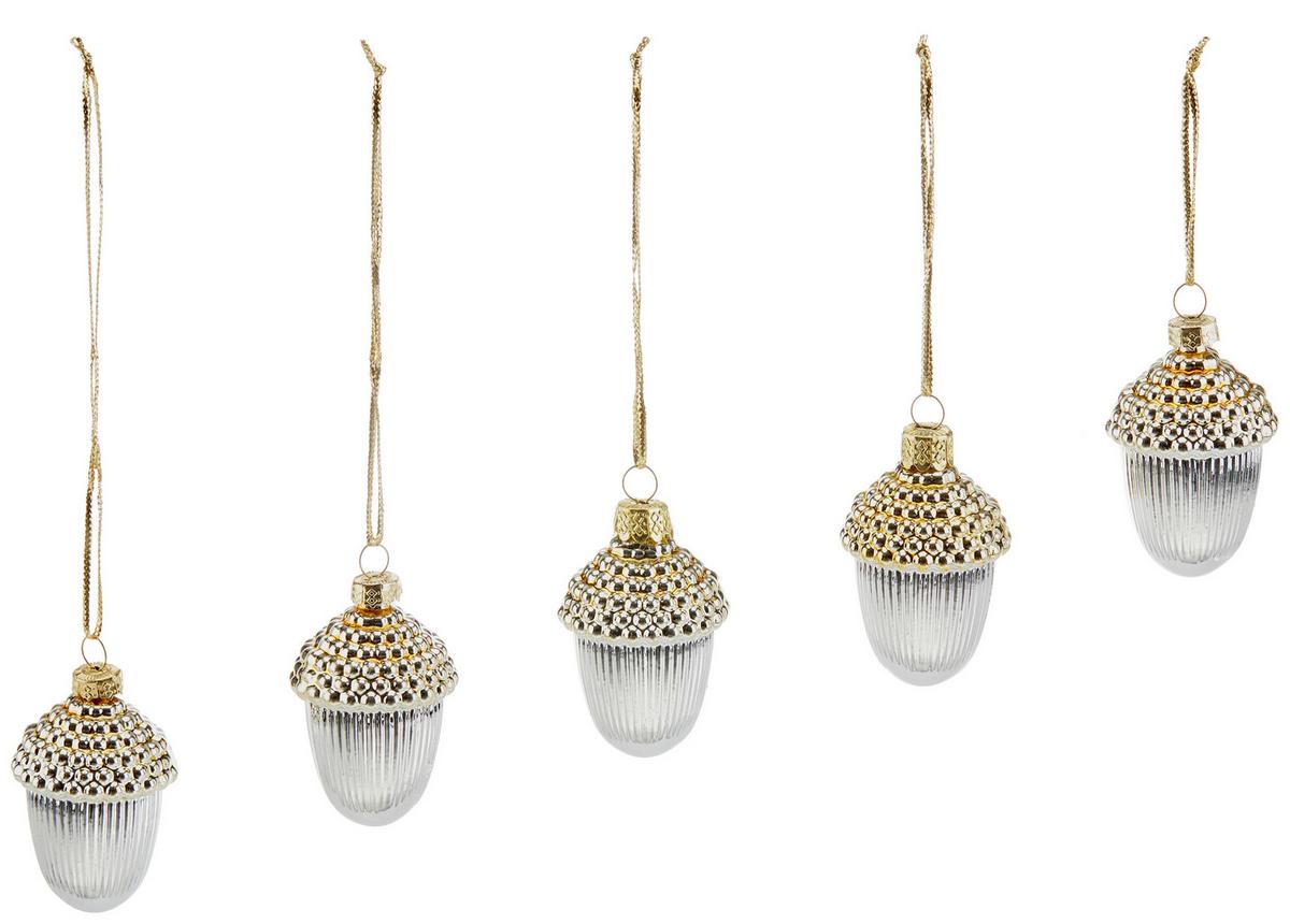 Karácsonyfadísz Eichel - magenta/piros, Basics, műanyag (5cm) - Ondega