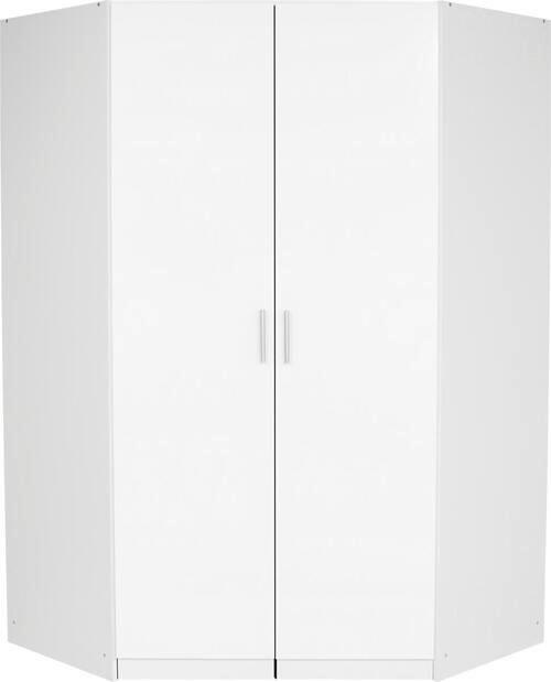 ROHOVÁ SKRIŇA CELLE - biela/biela s vysokým leskom, Modern, kompozitné drevo/plast (117/197/117cm)