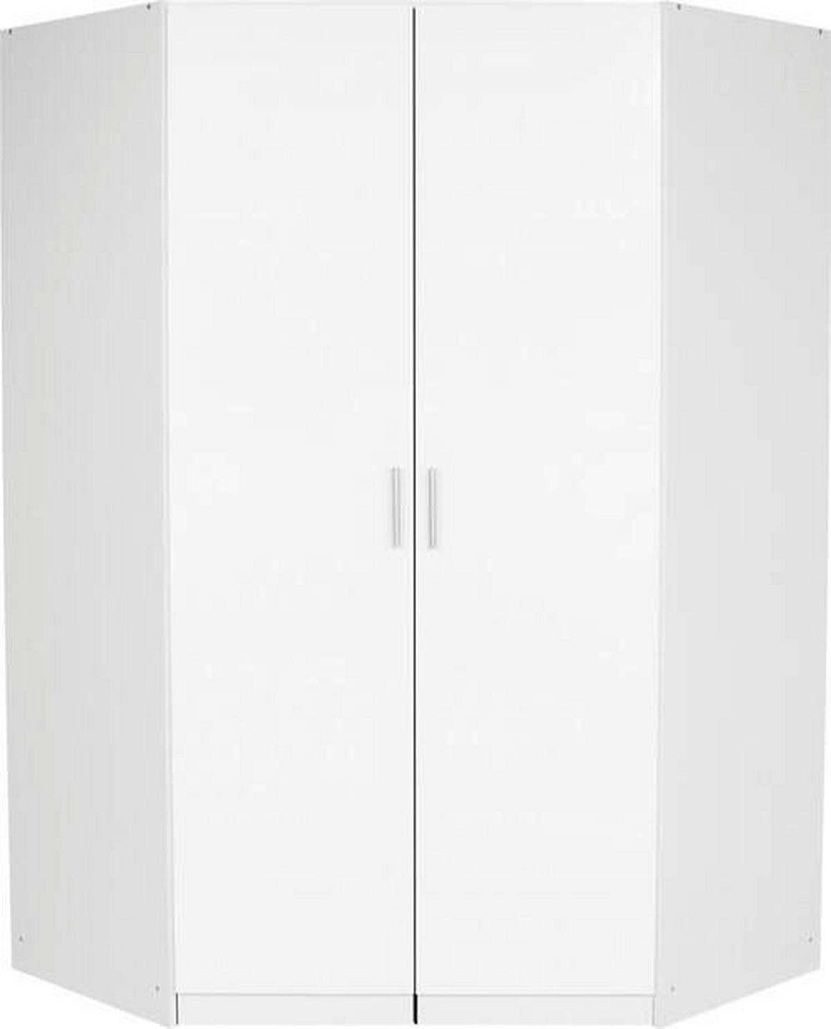 Eckschrank 117 cm Celle, Weiß Hochglanz - Weiß Hochglanz/Weiß, MODERN, Holzwerkstoff (117/197/117cm)