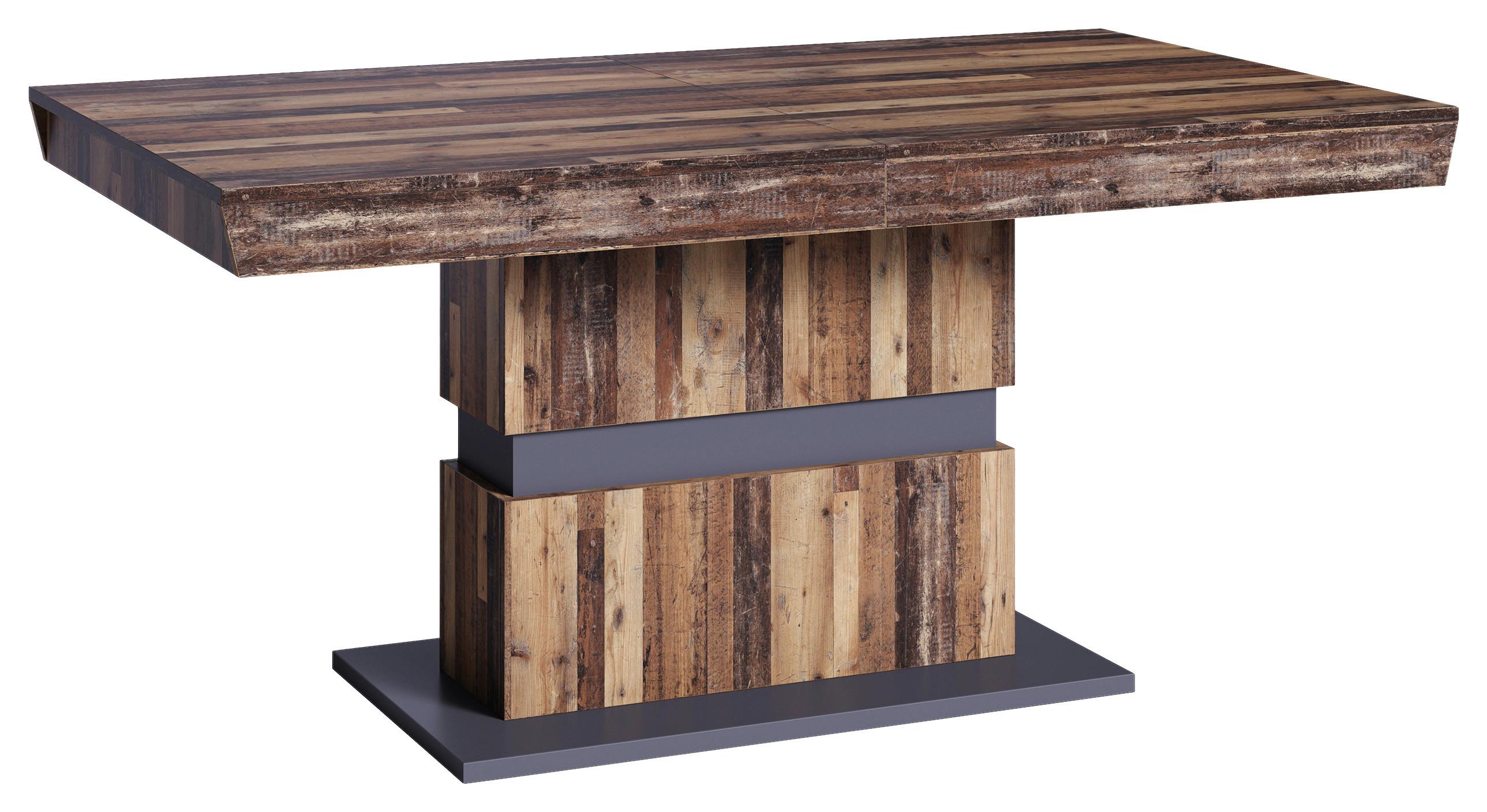 Esstisch Ausziehbar Matthew 140-195x90x75 Cm - Alteiche/Anthrazit, KONVENTIONELL, Holzwerkstoff (140/90/75cm) - MID.YOU