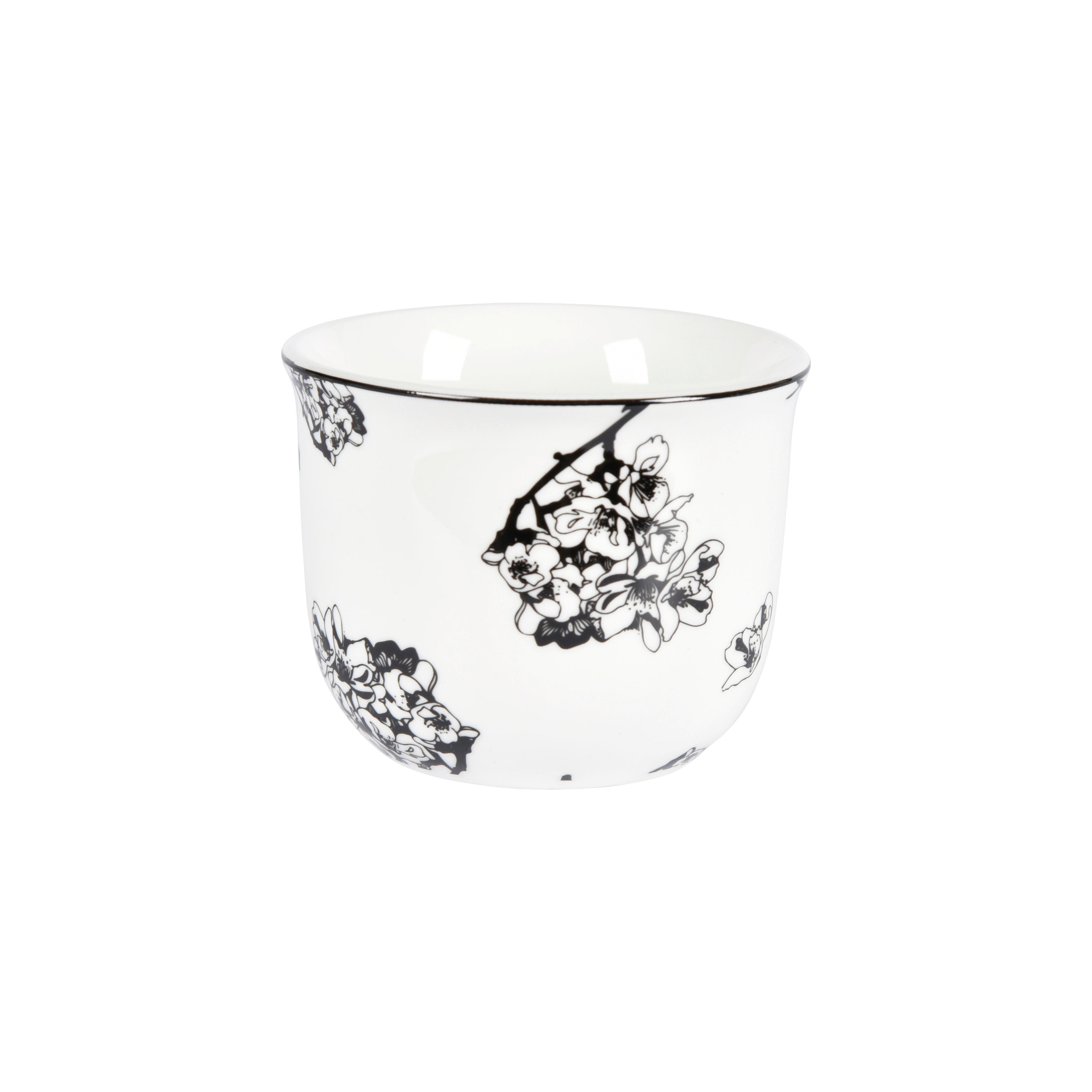Šálek na čaj Shiva, 80ml - bílá/černá, Lifestyle, keramika (8,3/6,5cm) - Premium Living