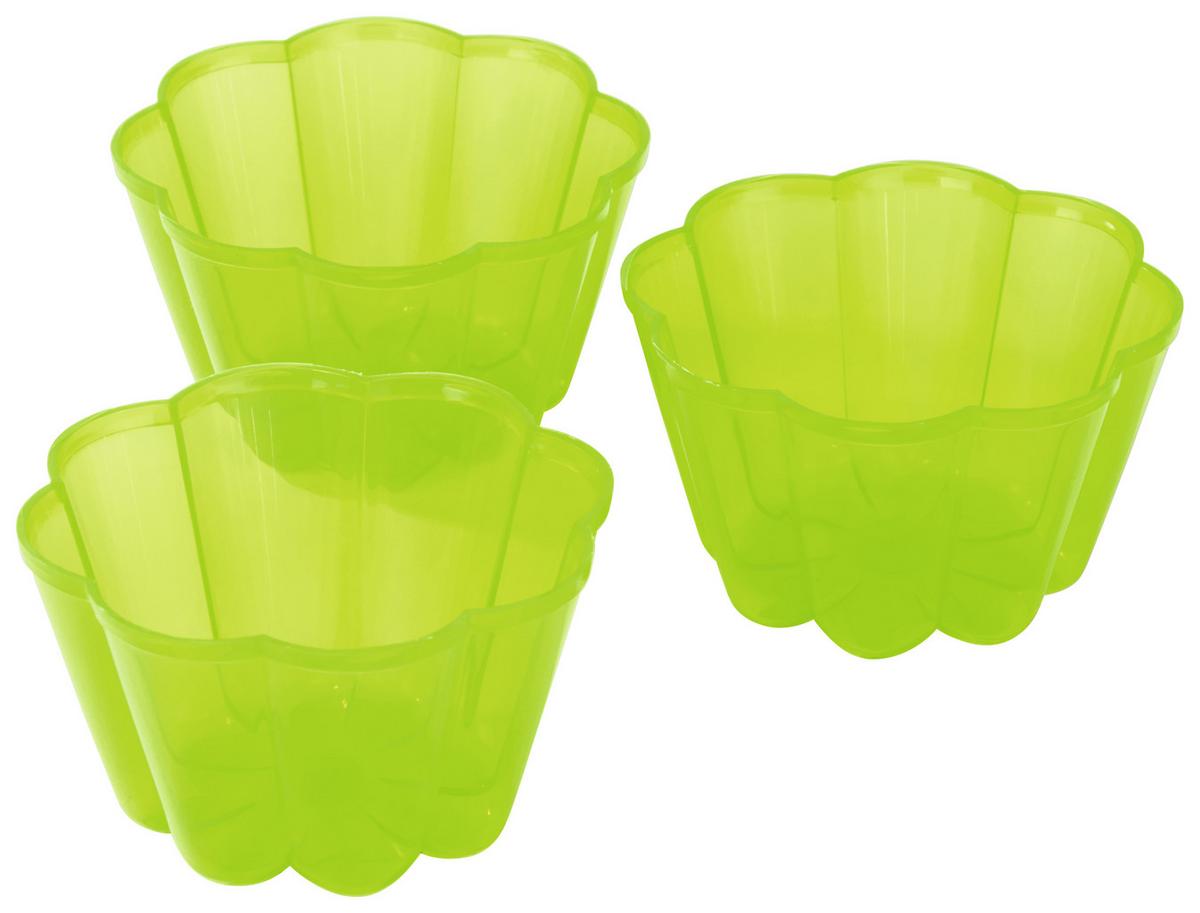 Puddingform 3er-Set Je 200 ml, Verschiedene Farben - Blau/Rot, KONVENTIONELL, Kunststoff (9.5/6.8cm)