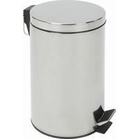 Treteimer Leonardo Iii 12 L Edelstahl/chrom Dxh: 25x39,5cm - Chromfarben/Schwarz, KONVENTIONELL, Kunststoff/Metall (25/39,5cm) - Homezone