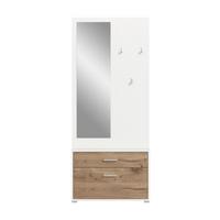 GARDEROBE Polo Weiß/Eiche dunkel B: 80cm - Eiche dunkel/Weiß, Design, Holzwerkstoff (80/190/38cm) - Livetastic