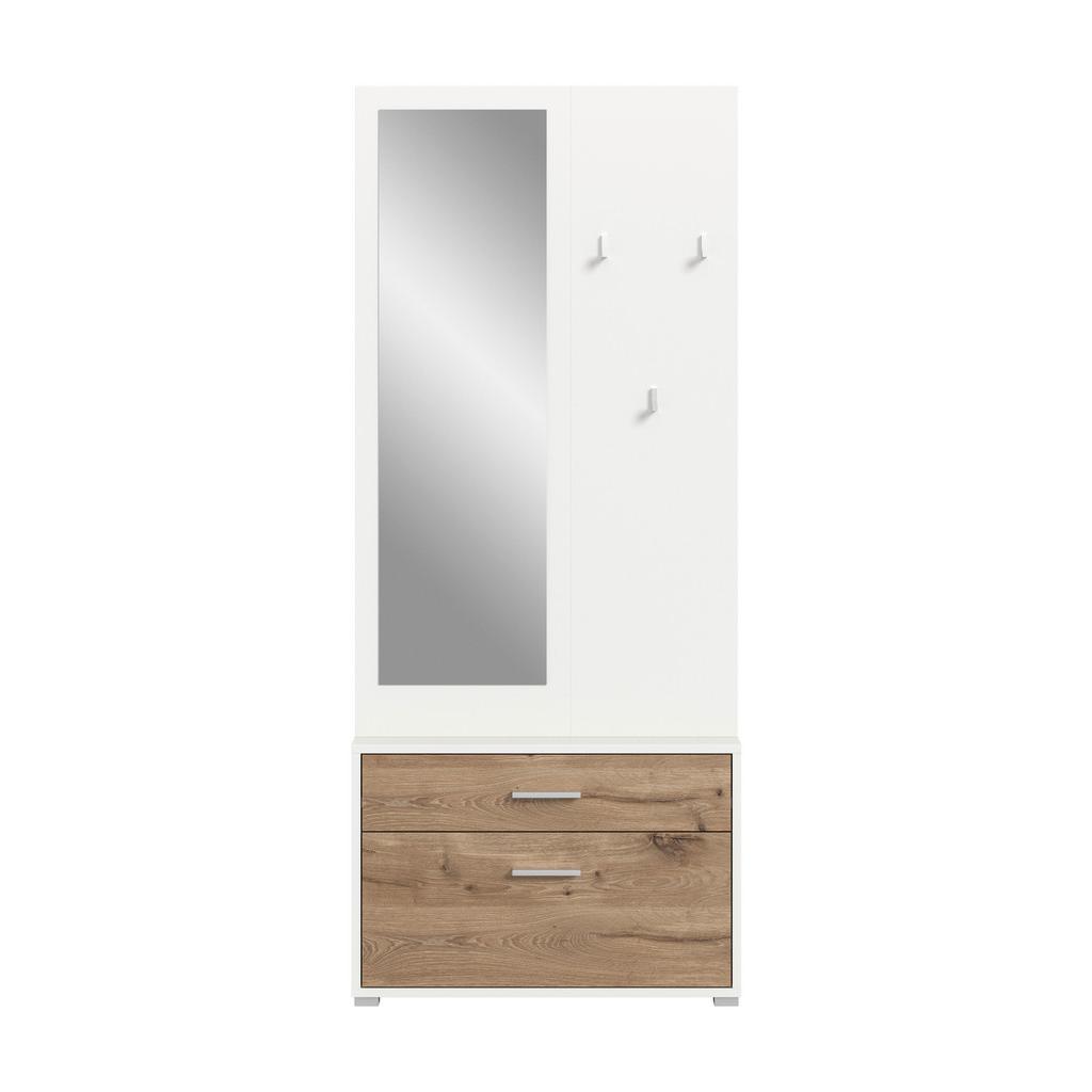 GARDEROBE Polo Weiß/Eiche dunkel B: 80cm