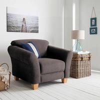 Sessel Gotland dunkelbraun Rücken echt, 101x84x89 cm - Dunkelbraun/Naturfarben, KONVENTIONELL, Textil (101/84/89cm) - Sit & More