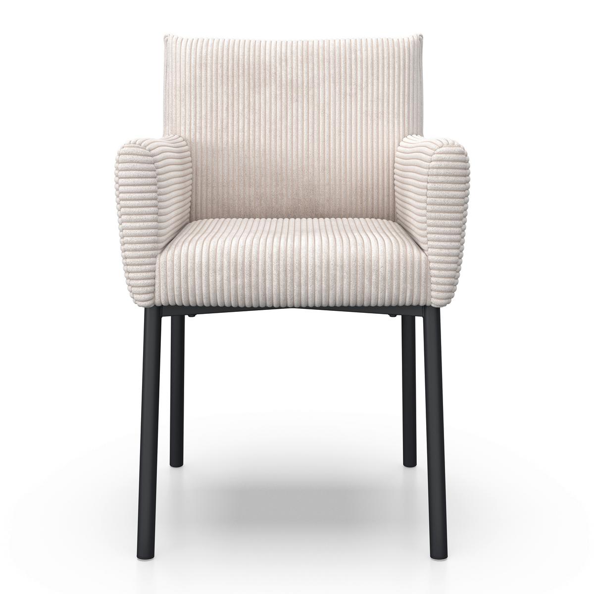 STOLIČKA S PODRÚČKAMI SOFIA - čierna/béžová, Modern, kov/drevo (57/87/58cm) - Bessagi Home