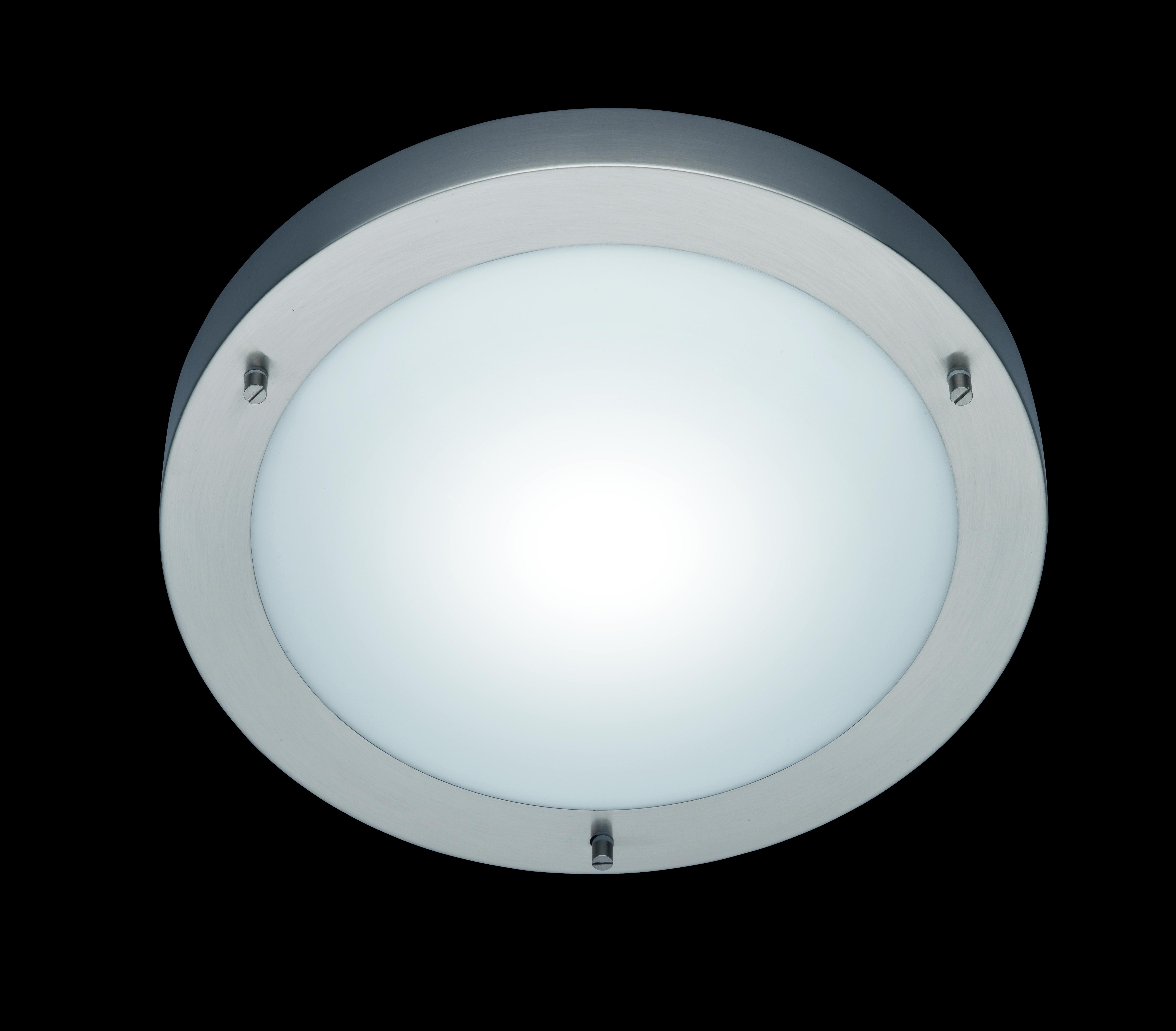 Deckenleuchte Ø 31,5 Cm 1-Flammig Rund Opalglas Matt - Weiß/Nickelfarben, Basics, Glas/Metall (31,5/8,0cm) - Trio Leuchten