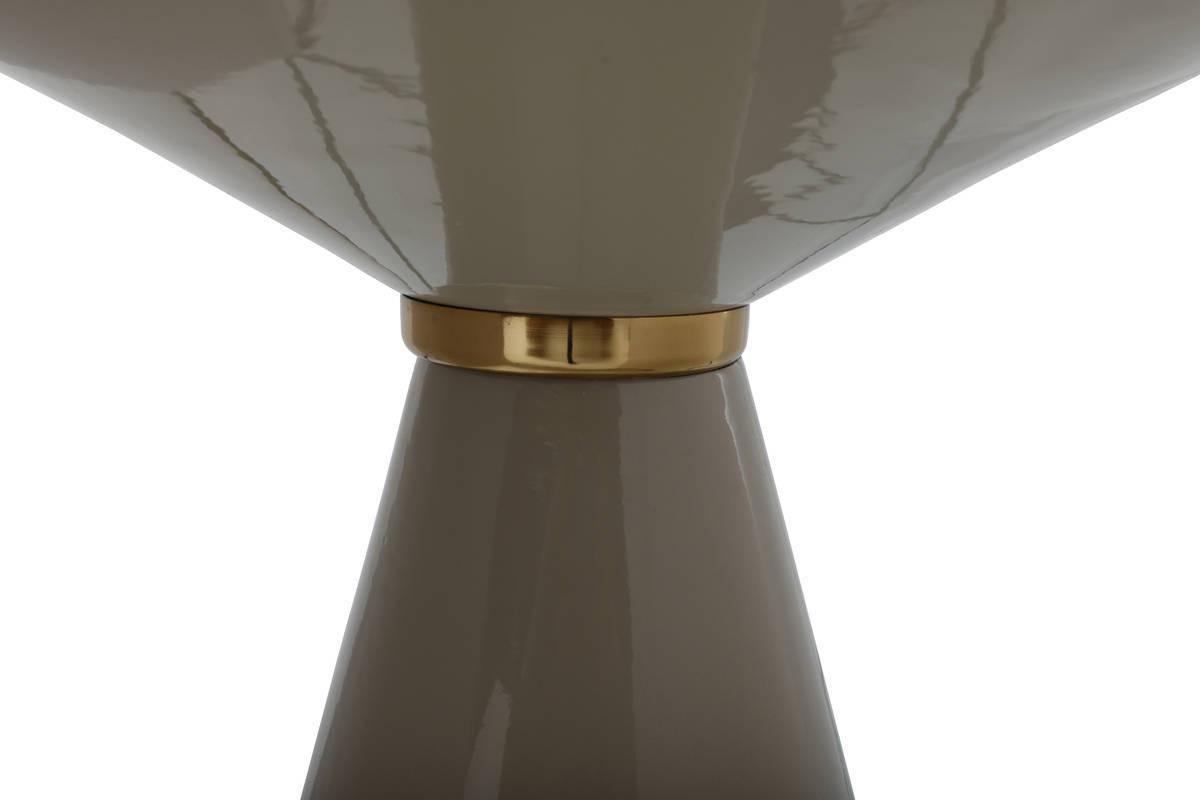 Beistelltisch Art Deco Taupe/Goldfarben - Taupe/Goldfarben, Trend, Metall (47/41cm) - Kayoom
