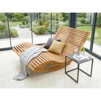 Schaukelliege für 2 Personen LxBxH: ca. 156x120x72 cm - Akaziefarben, Basics, Holz (156/120/72cm) - Prestige Home