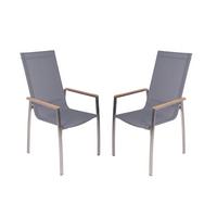Gartenstuhl-set Pavia - Silberfarben/Hellgrau, Basics, Holz/Kunststoff (61/108/56cm) - Gardenson