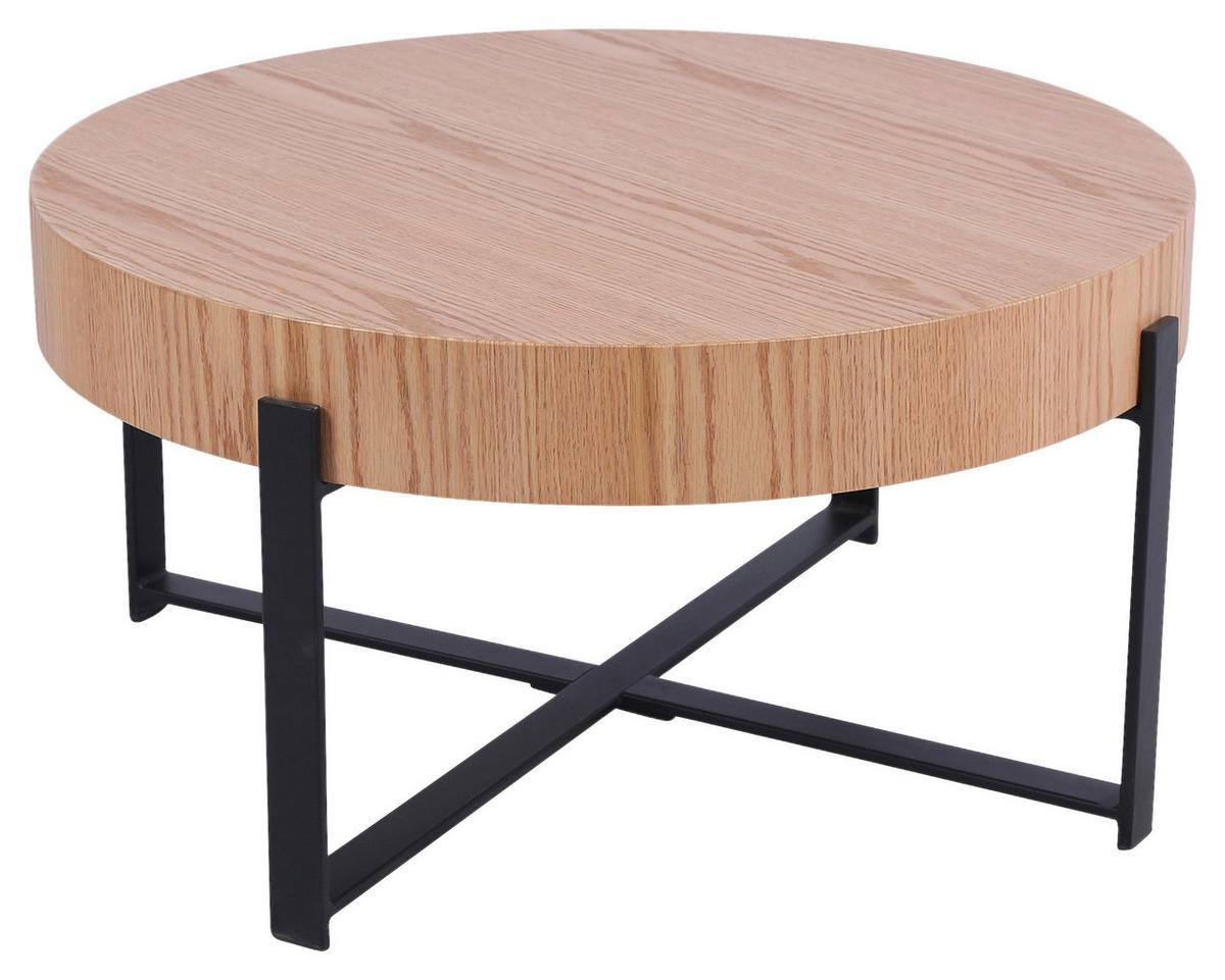 Couchtisch Lima Mdf Eiche Schwarz, B: 80 cm - Eichefarben/Schwarz, MODERN, Holz/Holzwerkstoff (80/42/80cm)
