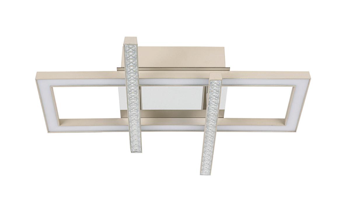 LED-Deckenleuchte Lusa - Sandfarben/Chromfarben, MODERN, Kunststoff/Metall (34/32/6,7cm) - Luca Bessoni