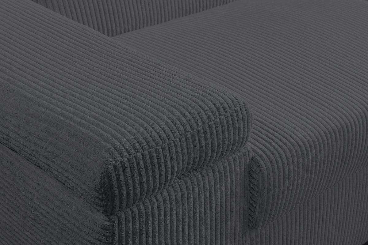 Ecksofa Lars I Cord Anthrazit, Lf: 123x193cm - Chromfarben/Anthrazit, Design, Textil (264/215cm) - Livetastic