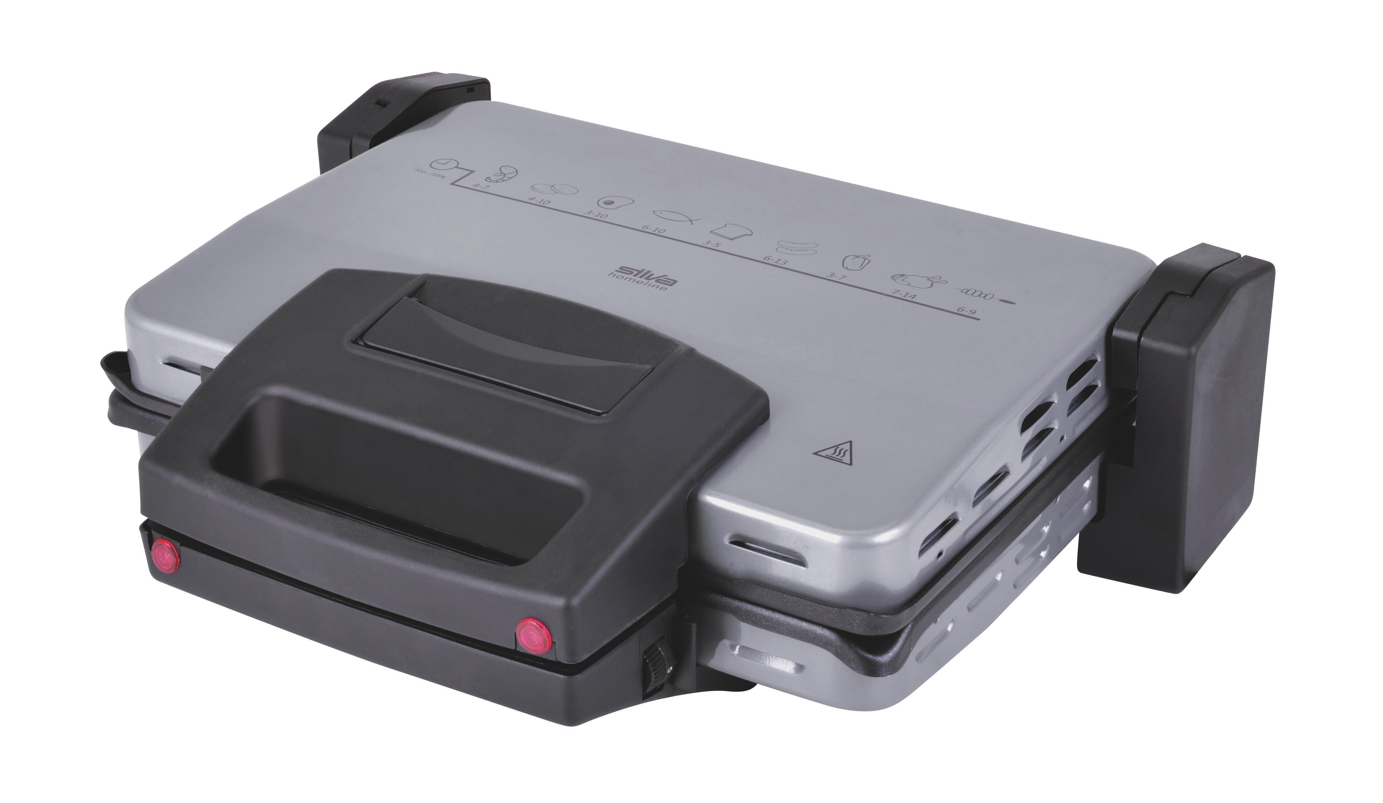 Kontaktgrill Kg 2170 - Silberfarben/Schwarz, Basics, Kunststoff/Metall (39,5/11,5/31,5cm) - Silva Schneider