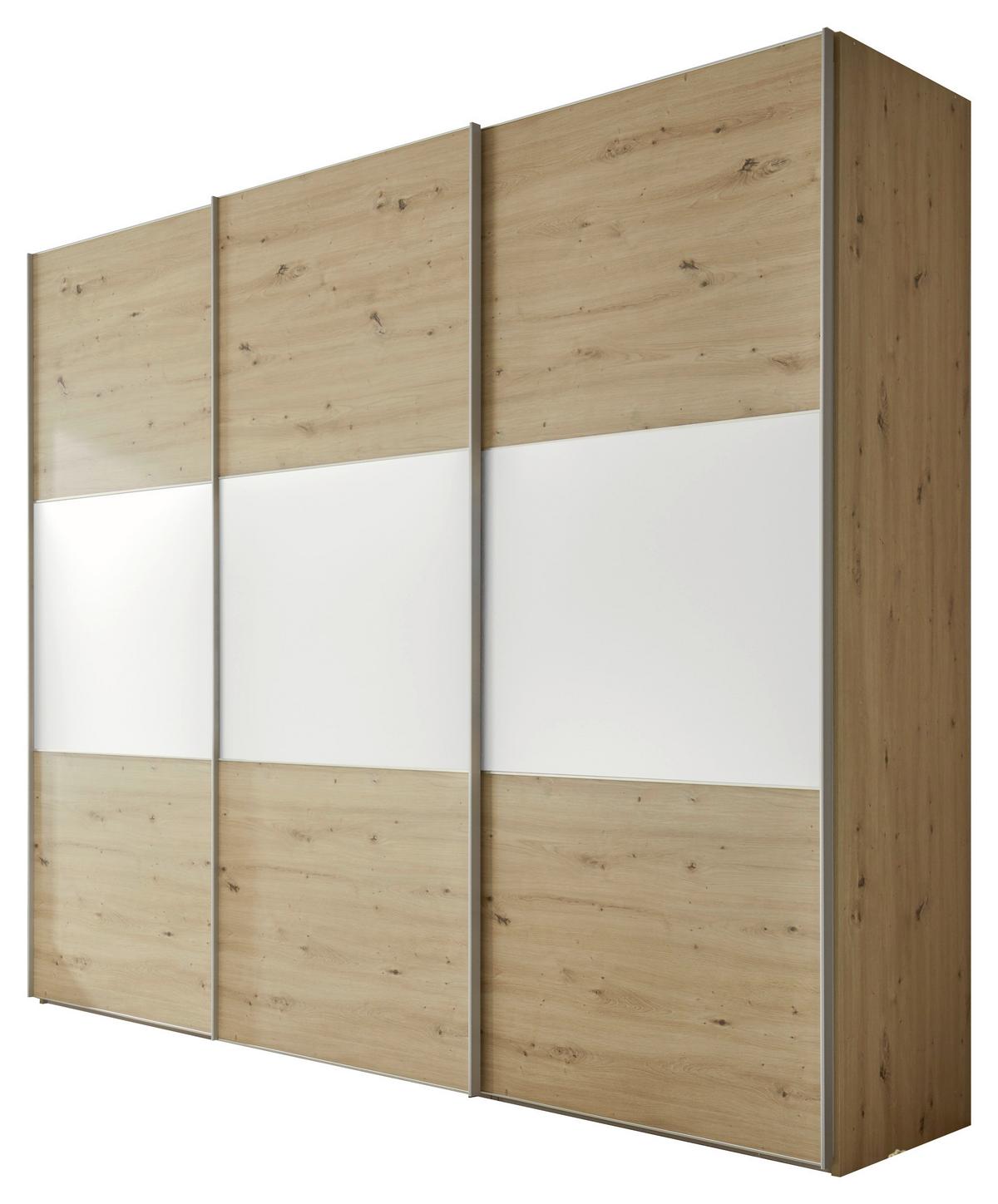 Schwebetürenschrank B: 249 Cm Includo, Artisan Eiche/weiß - Weiß/Eiche Artisan, Design (249/222/68cm) - MID.YOU
