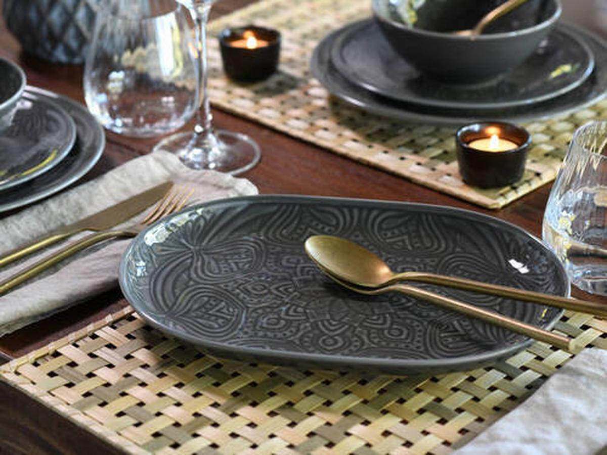 Platte 21652 Orient Mandala - Dunkelgrau, Trend, Keramik - Creatable