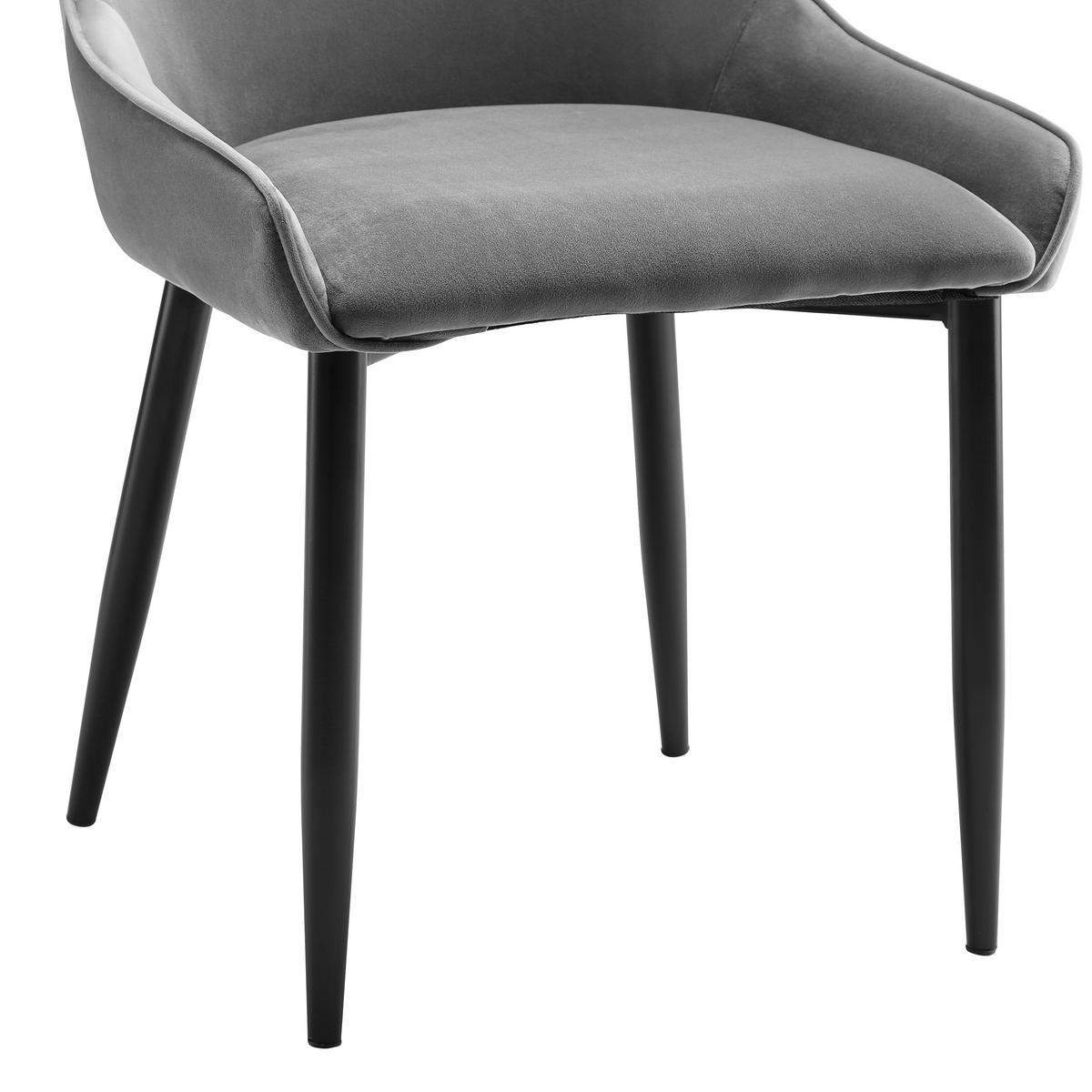 Stolička Enna - čierna/sivá, Modern, kov/drevo (48/85/58cm) - Modern Living