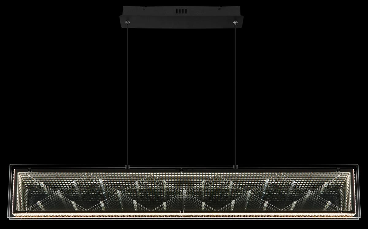 LED-Hängeleuchte Memory-Funktion - Klar/Chromfarben, Design, Glas/Kunststoff (113/8/120cm) - Globo