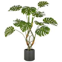 Split Philodendron Kunststoff, Grün, H: 120 Cm - Braun/Grau, Basics, Kunststoff (120cm) - P & B