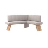 Eckbank Emma Ii Webstoff Weiß, B: 185 - Eichefarben/Weiß, KONVENTIONELL, Holzwerkstoff/Textil (185/150cm)