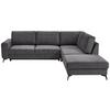 Ecksofa mit Schlaffunktion Adesso Dunkelgrau - Dunkelgrau/Schwarz, KONVENTIONELL, Textil (275/257cm) - MID.YOU